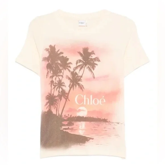 ✨ CHLOE sunset print tshirt spring summer 2025 - Picture 3 of 8